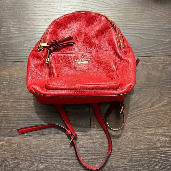 Kate Spade Women’s Jackson Street Keleigh Red Backpack Leather - Picture 1 of 6